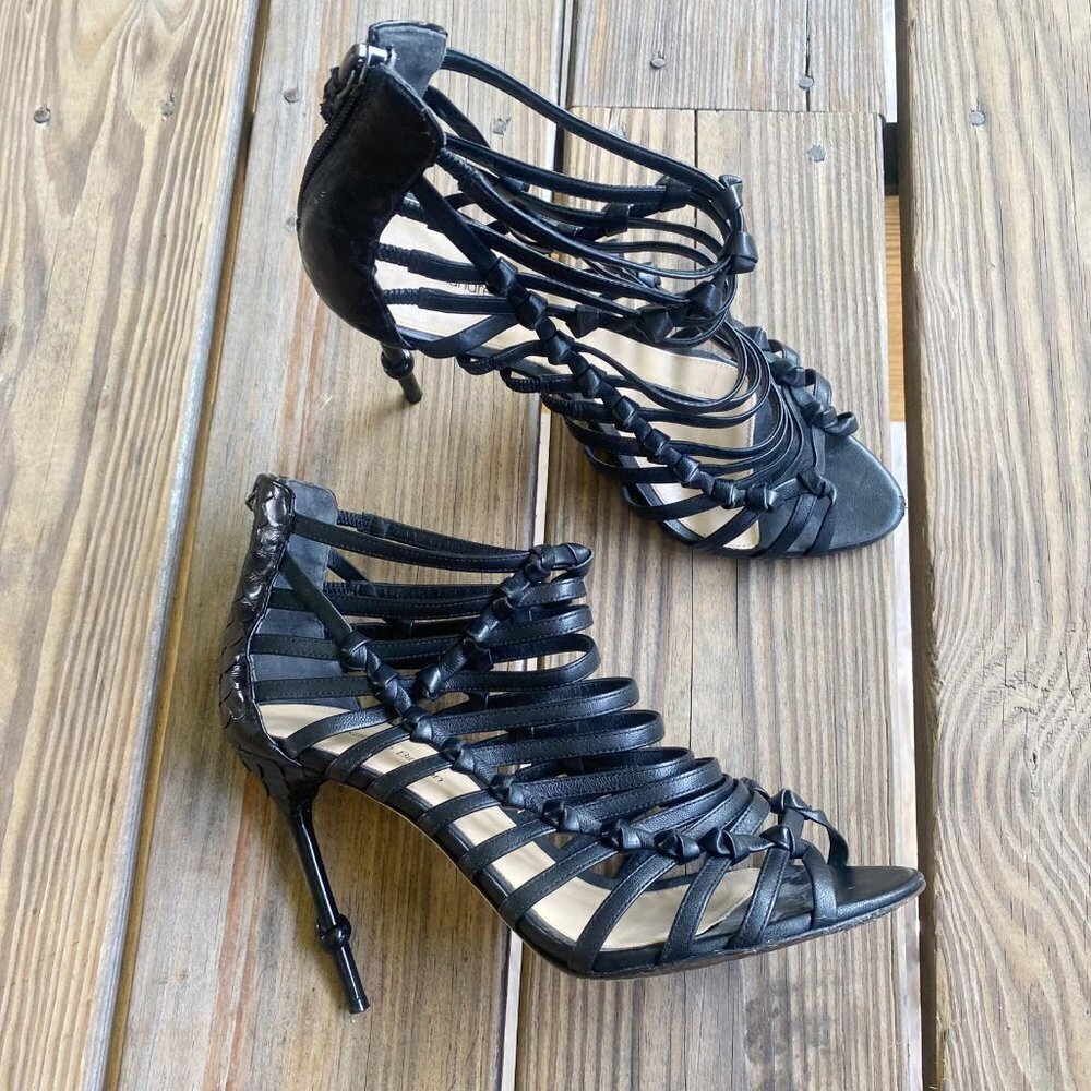 ALEXANDRE BIRMAN black strappy stiletto heels - Picture 3 of 8